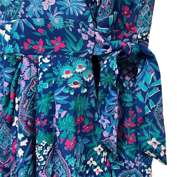 VTG 80s Jane Schaffhausen Belle France Wrap Dress Womens 6 Cottagecore - Picture 4 of 10